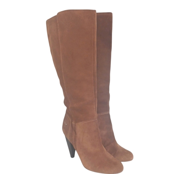 Jessica Simpson Brown Suede Knee High Boots Vernica Tall Heeled Boots sz 9 B - Picture 15 of 15